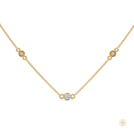 0.10 CT. Bezel Diamond Station Pendant