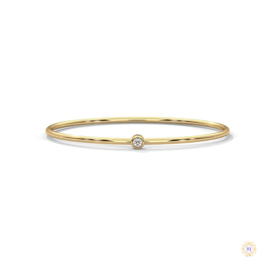 0.10 Ct. Bezel Set Lab Diamond Bangle Minimalist Luxe