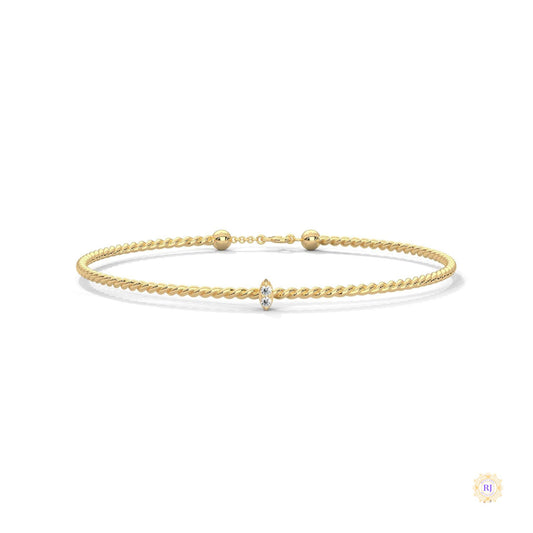 0.10 Ct. Marquise Lab Diamond Bangle Bracelet