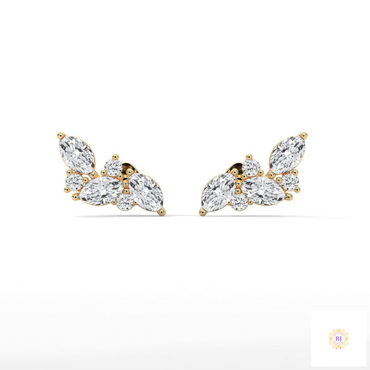 0.15 CT. Marquise Cluster Diamond Earrings