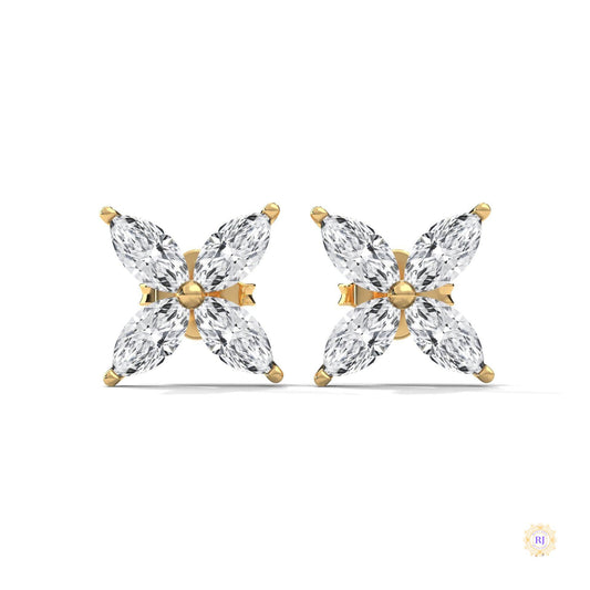 0.20 CT. Marquise Cluster Diamond Studs