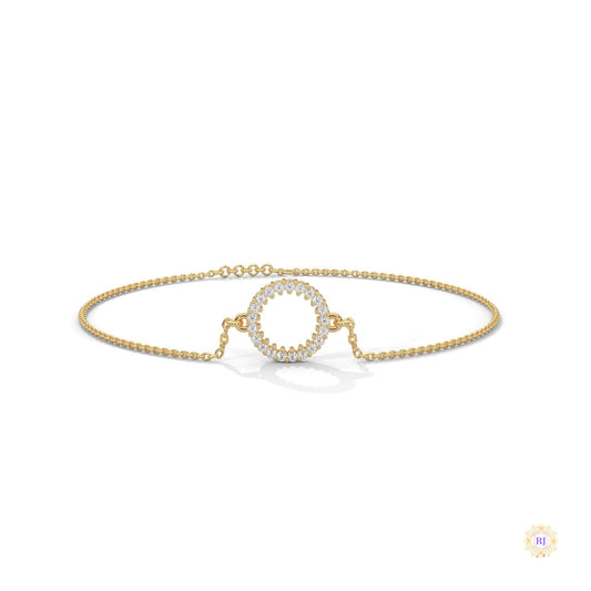 0.20 Ct. Circle Lab Diamond Bracelet Dainty Chain