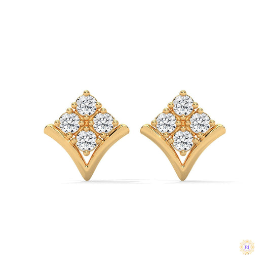 0.25 CT. Chevron Diamond Cluster Studs