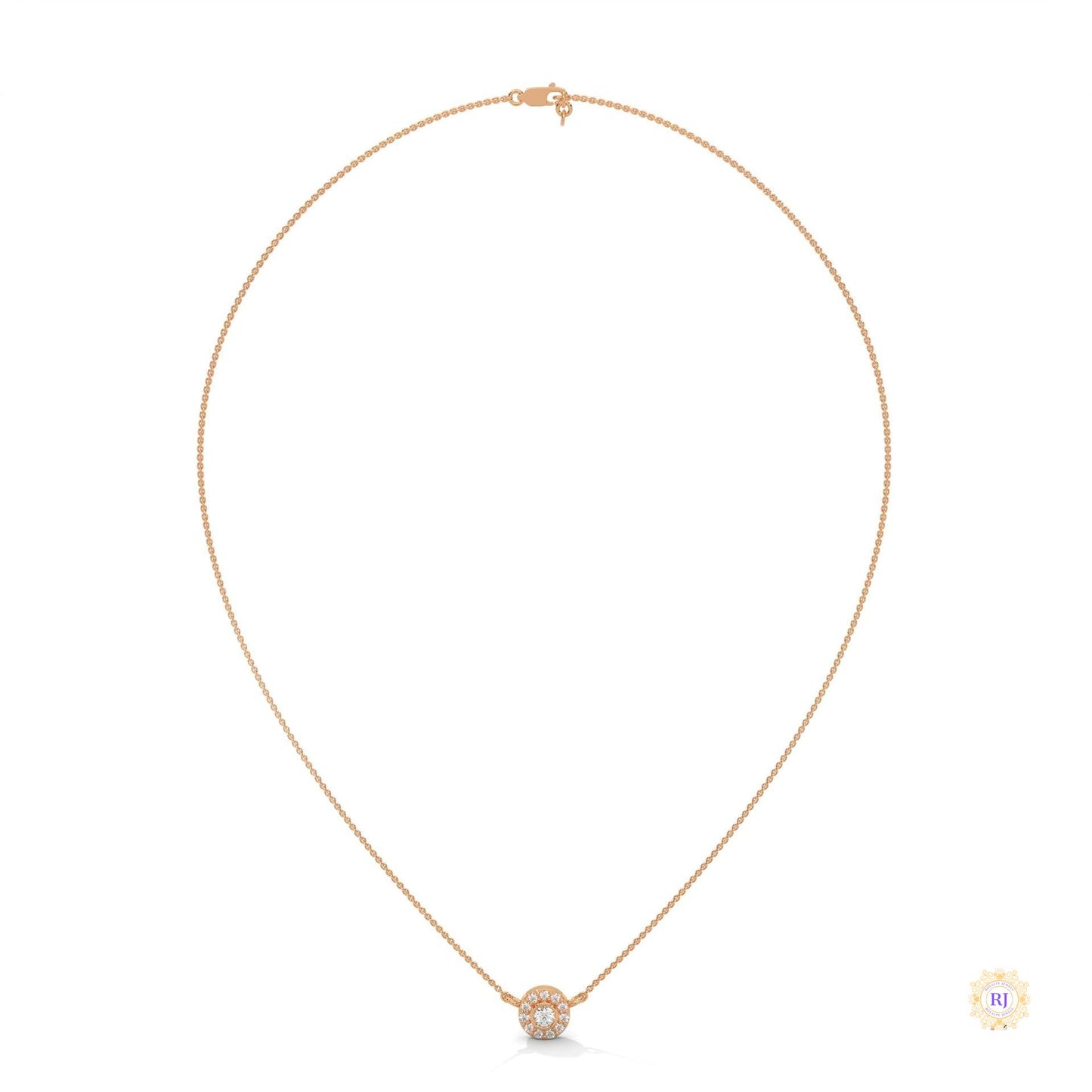 0.30 CT. Diamond Halo Circle Pendant