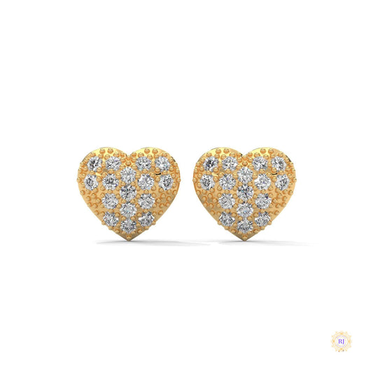 0.30 CT. Diamond Heart Stud Earrings