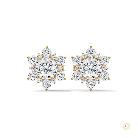 0.30 CT. Floral Cluster Diamond Studs