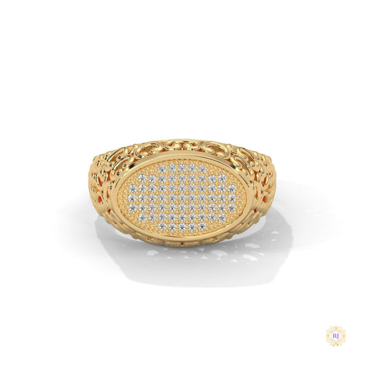 0.30 Ct. Filigree Pavé Lab Diamond Men’s Ring