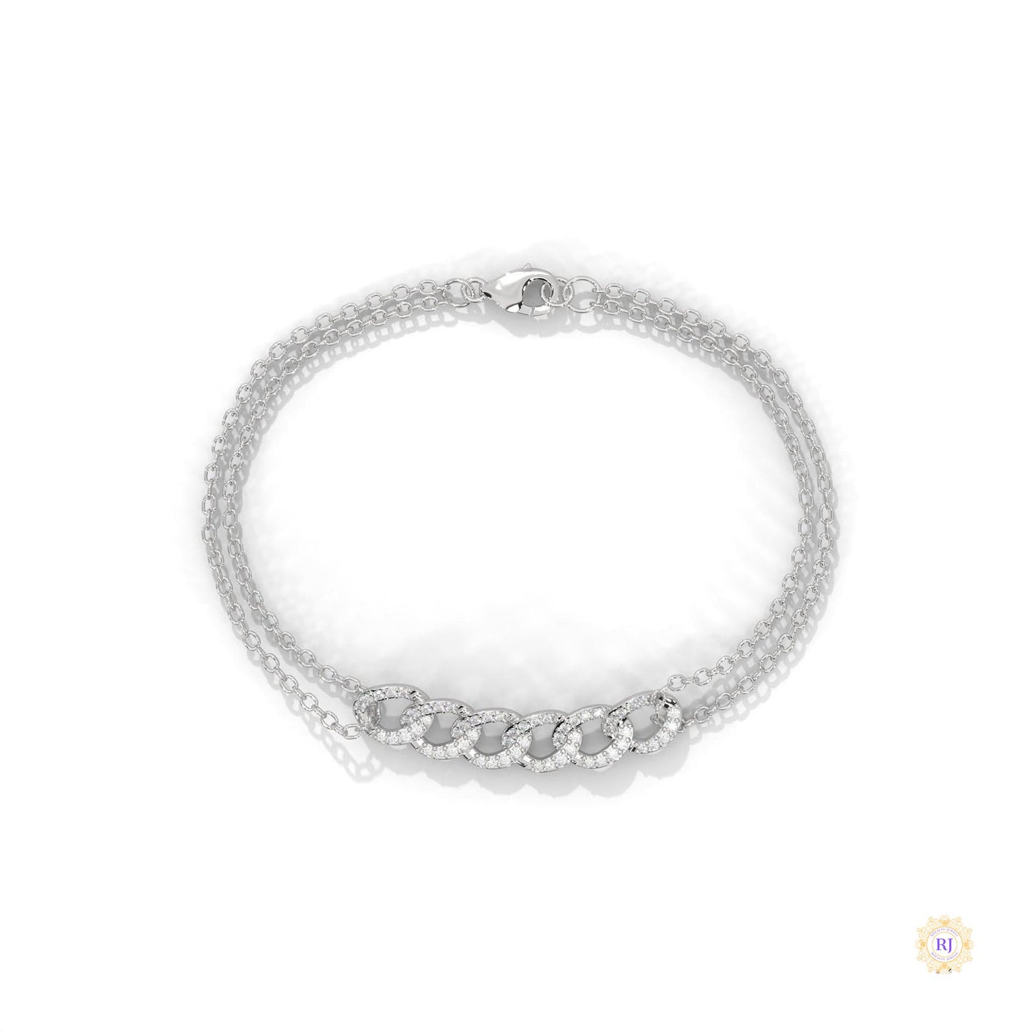 0.30 Ct. Lab Diamond Double Chain Link Bracelet