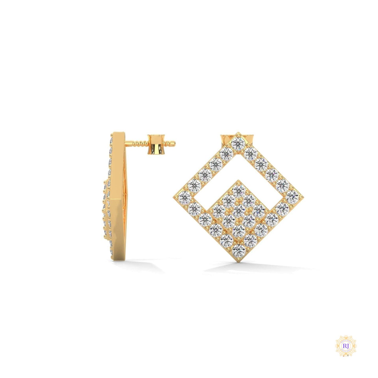 0.50 CT. Diamond Geometric Stud Earrings