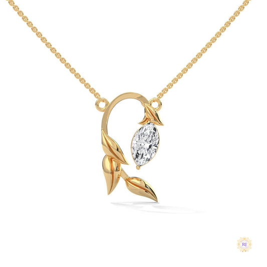 0.50 CT. Floral Marquise Diamond Pendant