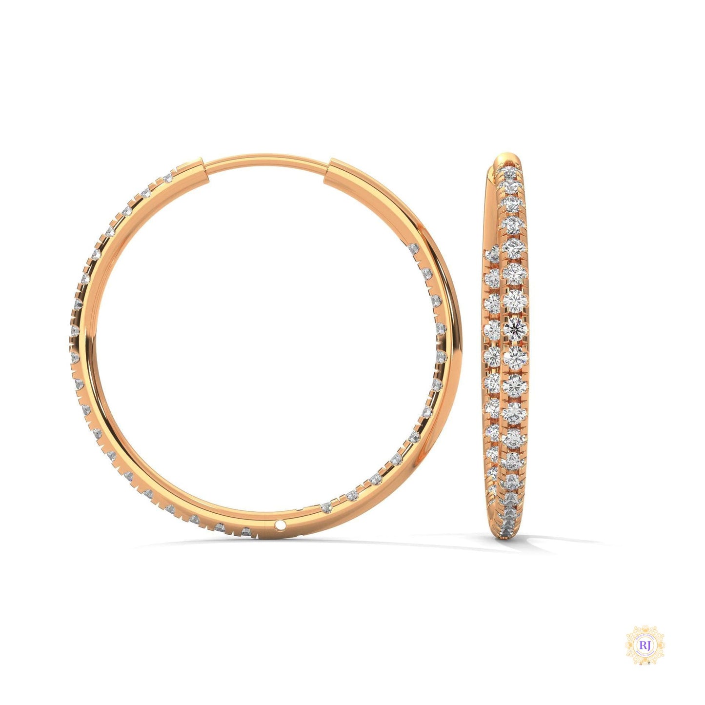 0.50 CT. Inside-Out Diamond Hoop Earrings