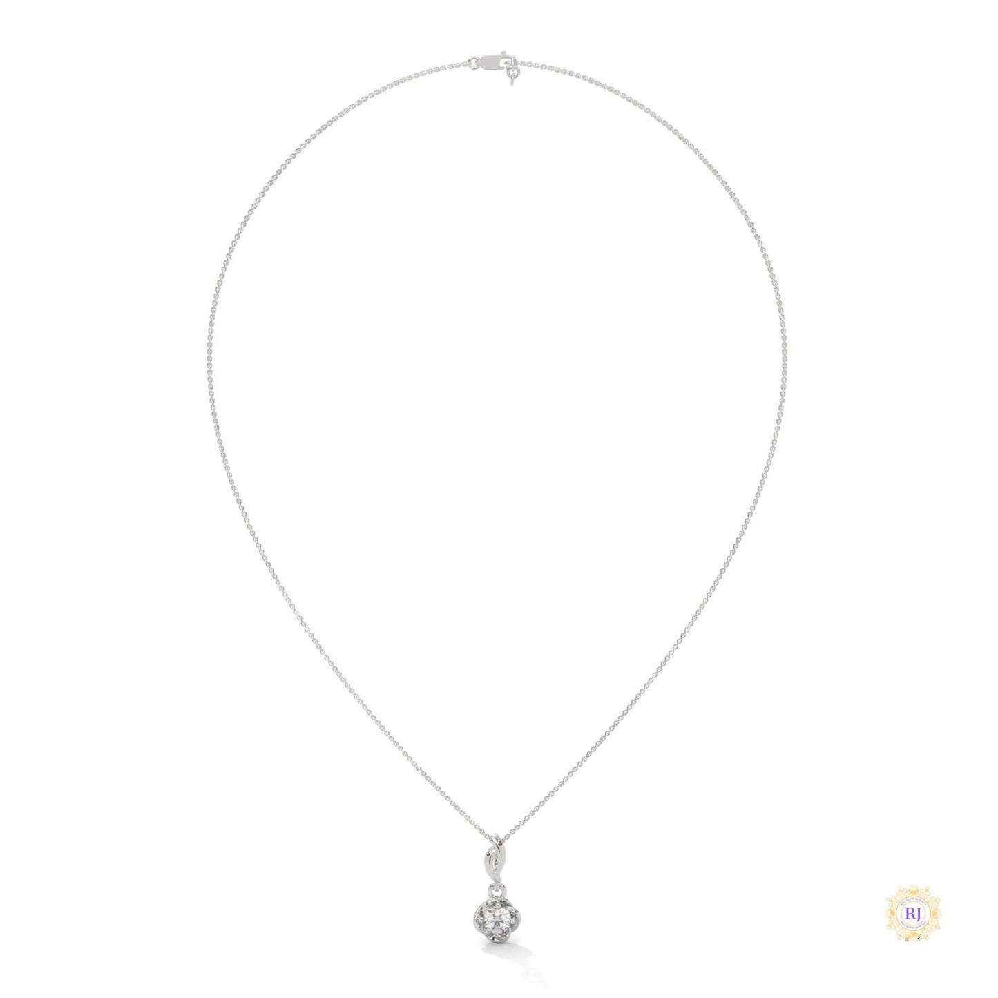 0.50 CT. Solitaire Twist Bloom Pendant