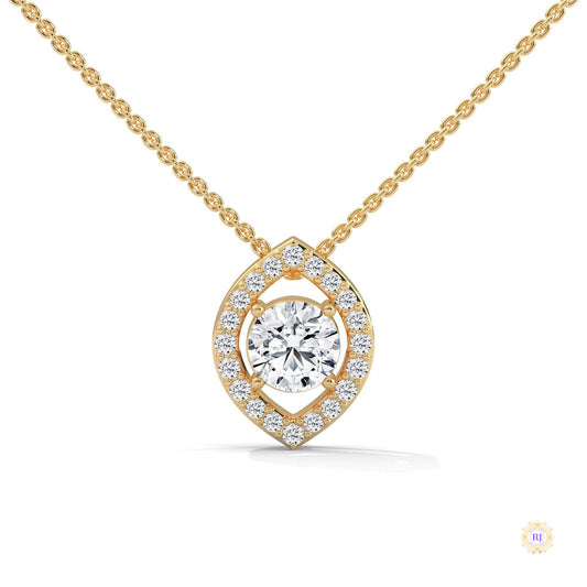0.65 CT. Marquise Halo Diamond Pendant