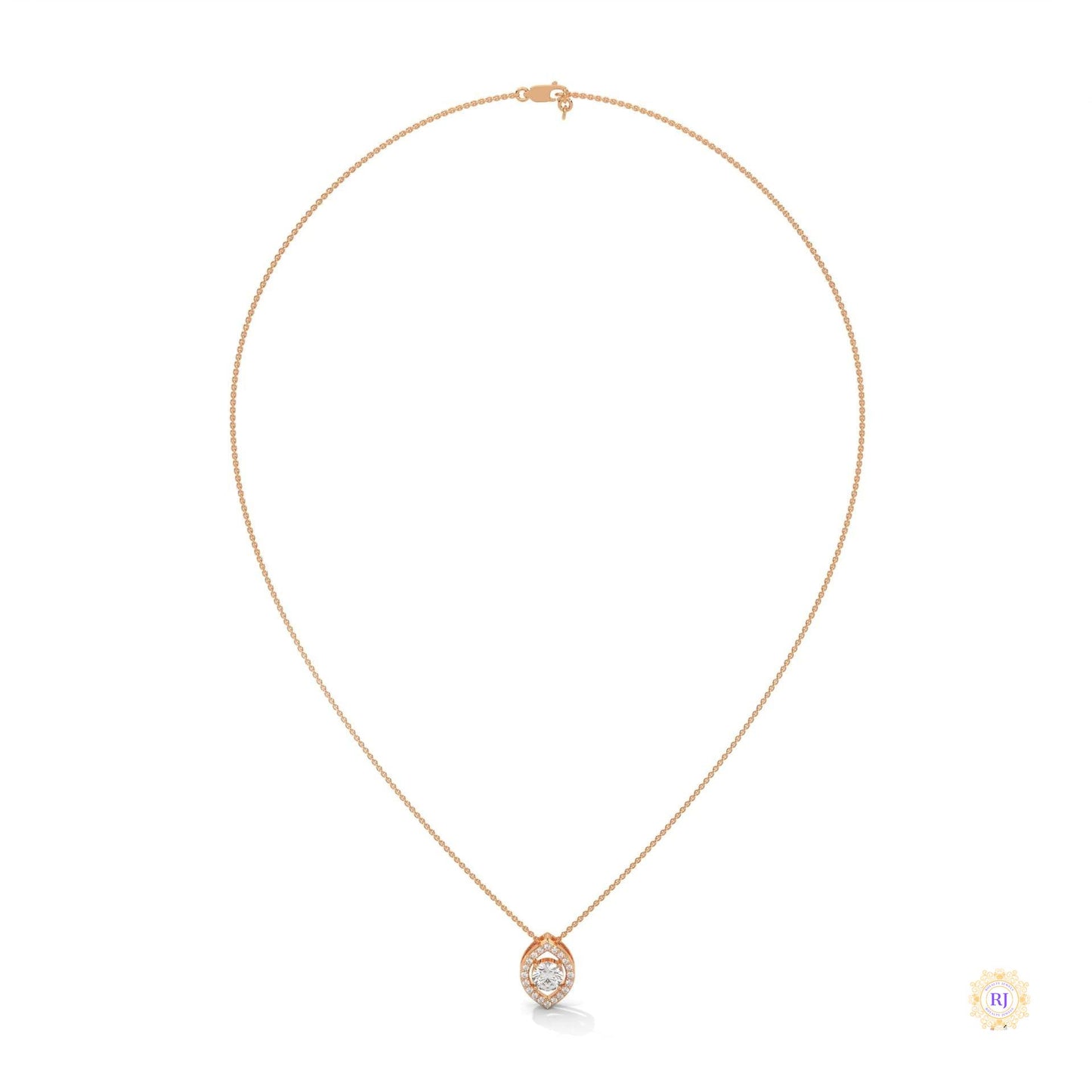 0.65 CT. Marquise Halo Diamond Pendant