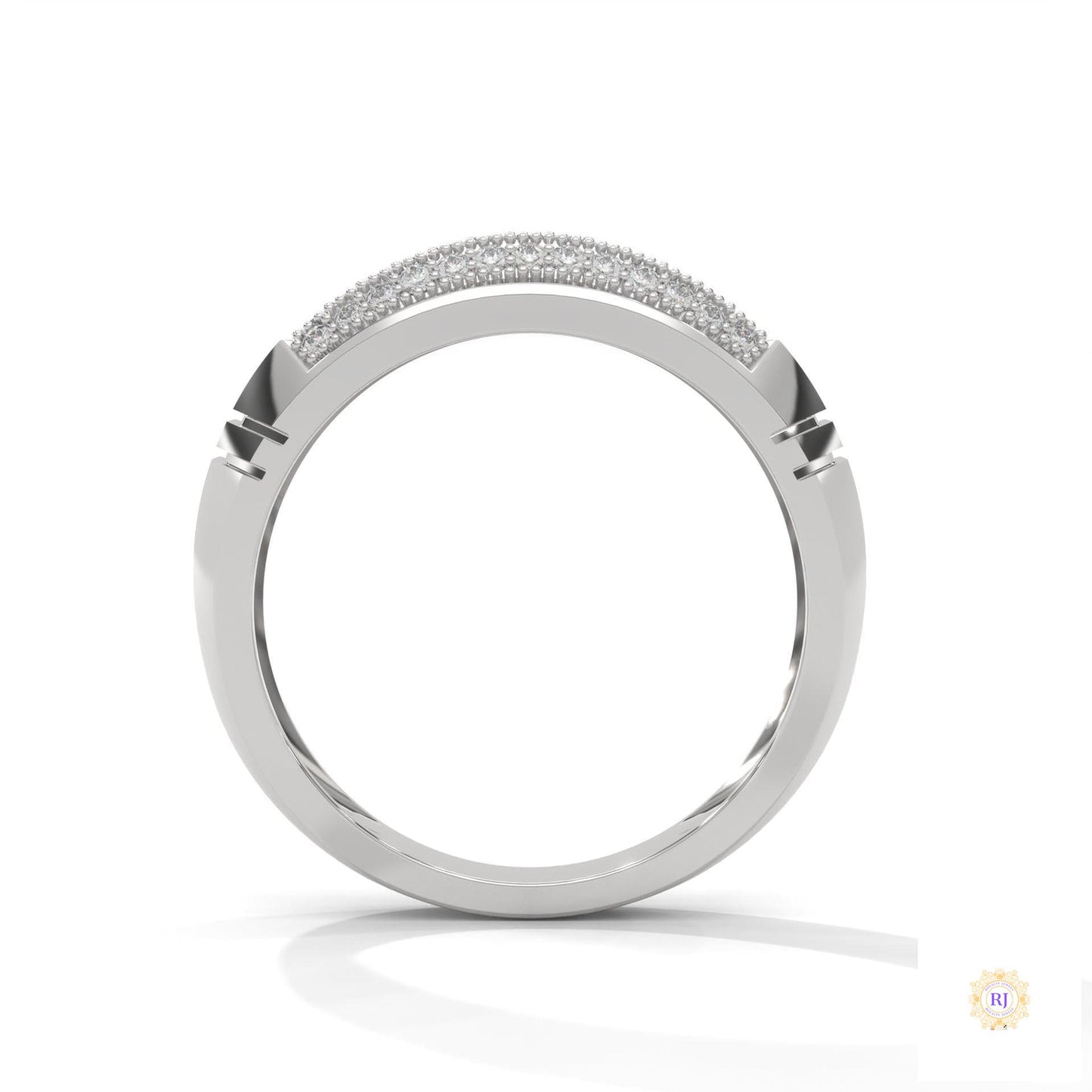 0.70 Ct. Men’s Lab Diamond Ring | Sculpted Pavé Finish