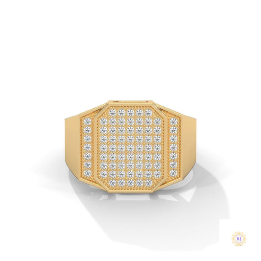 0.75 Ct. Lab Diamond Octagon Men's Ring