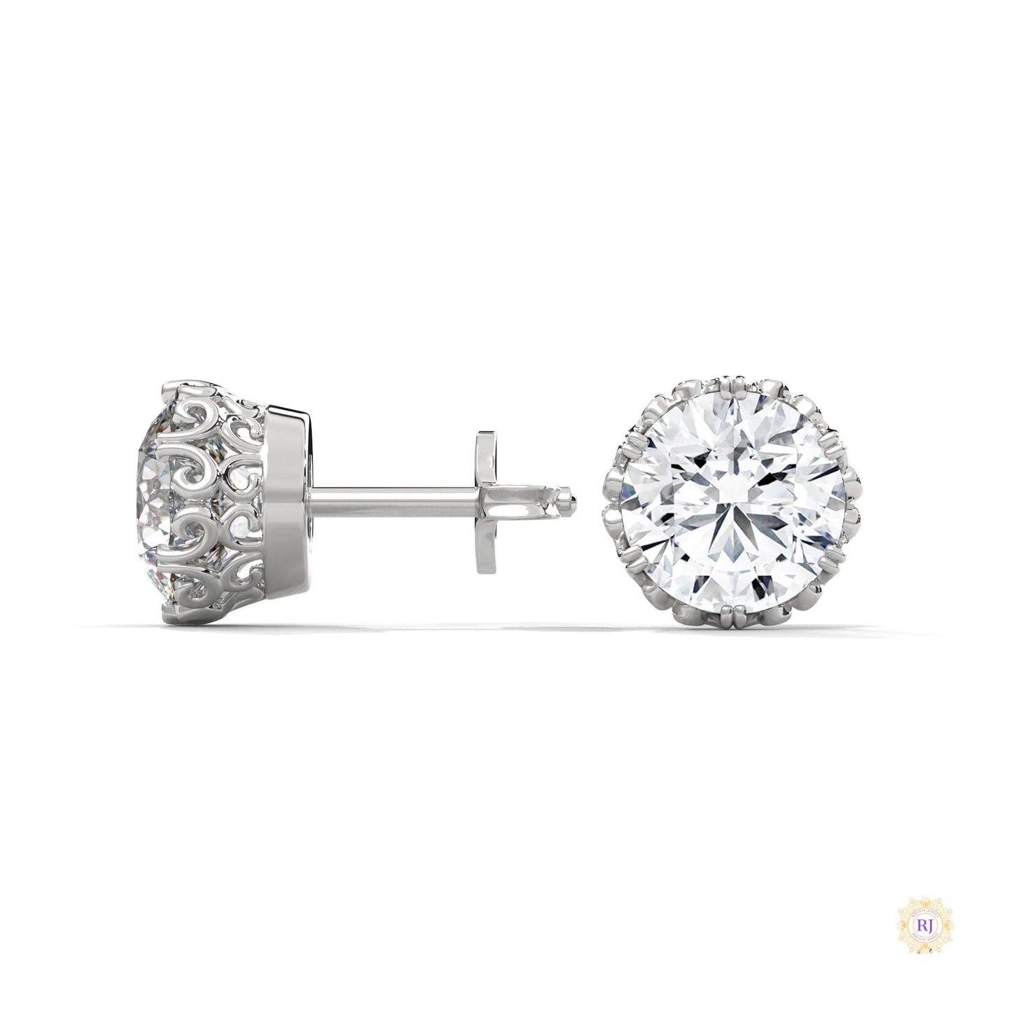 0.90 CT. Floral Lab Diamond Studs