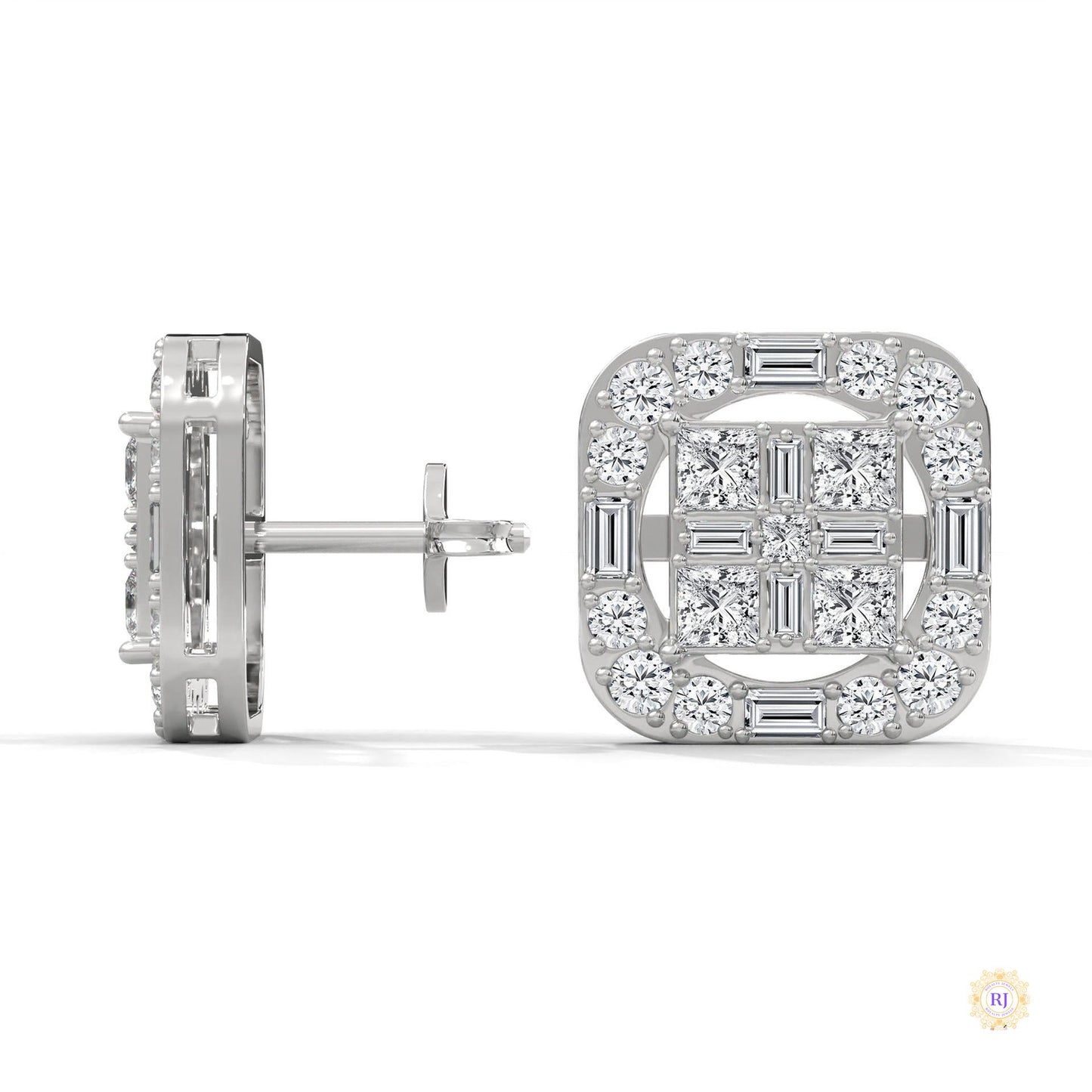 1 CT. Baguette Diamond Stud Earrings