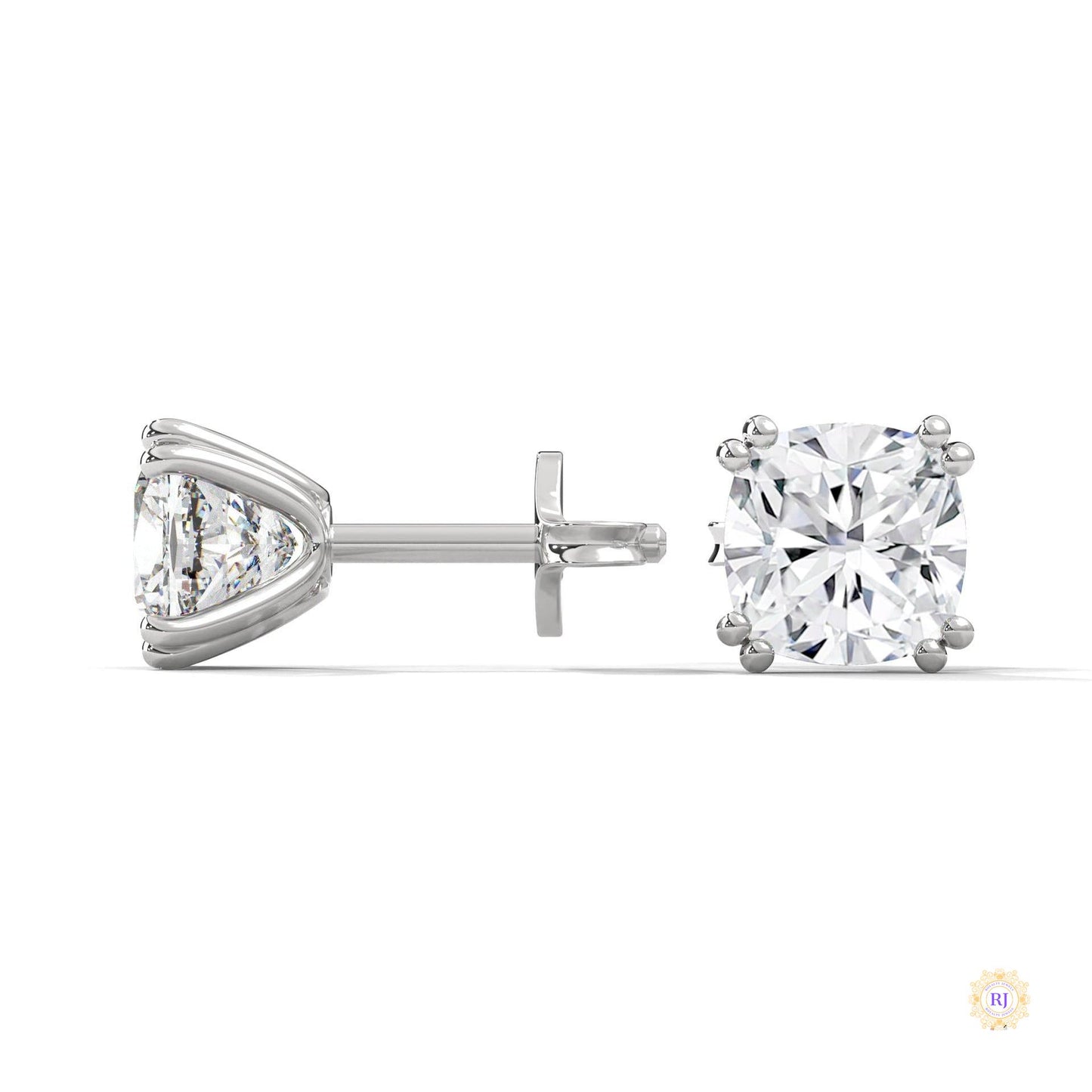 1.25 CT. Cushion-Cut Diamond Stud Earrings