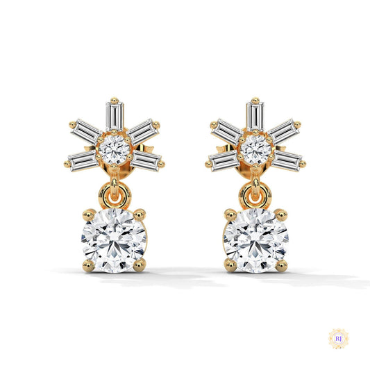 1.25 CT. Starburst Diamond Drop Earrings