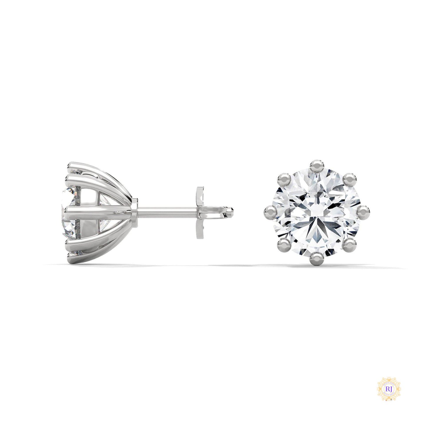 1.30 CT. Lab Diamond Stud Earrings (8-Prong)