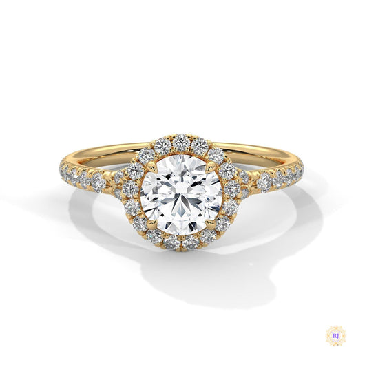 1.45 Ct. Floral Halo Lab Diamond Engagement Ring