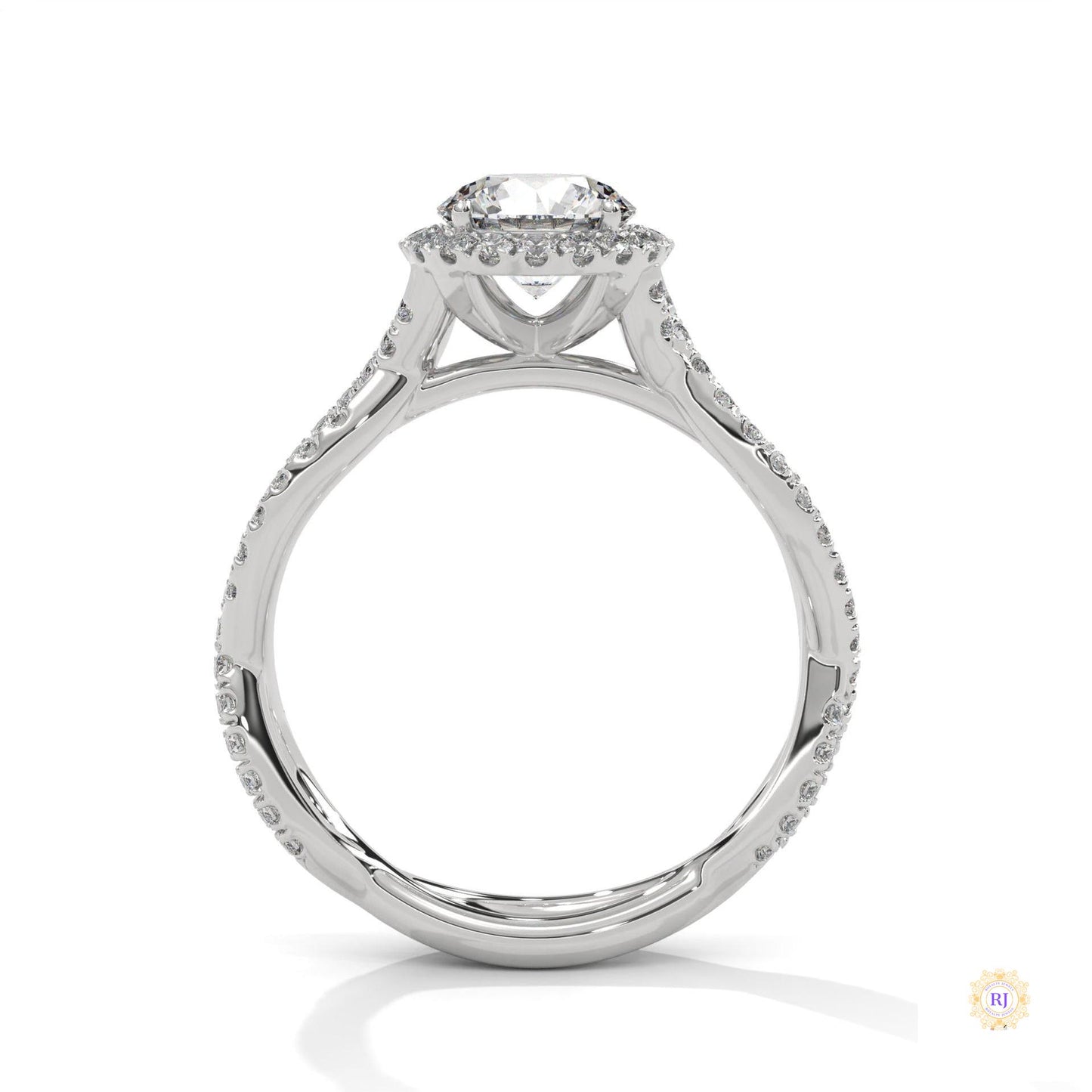1.50 Ct. Round Diamond Halo Engagement Ring
