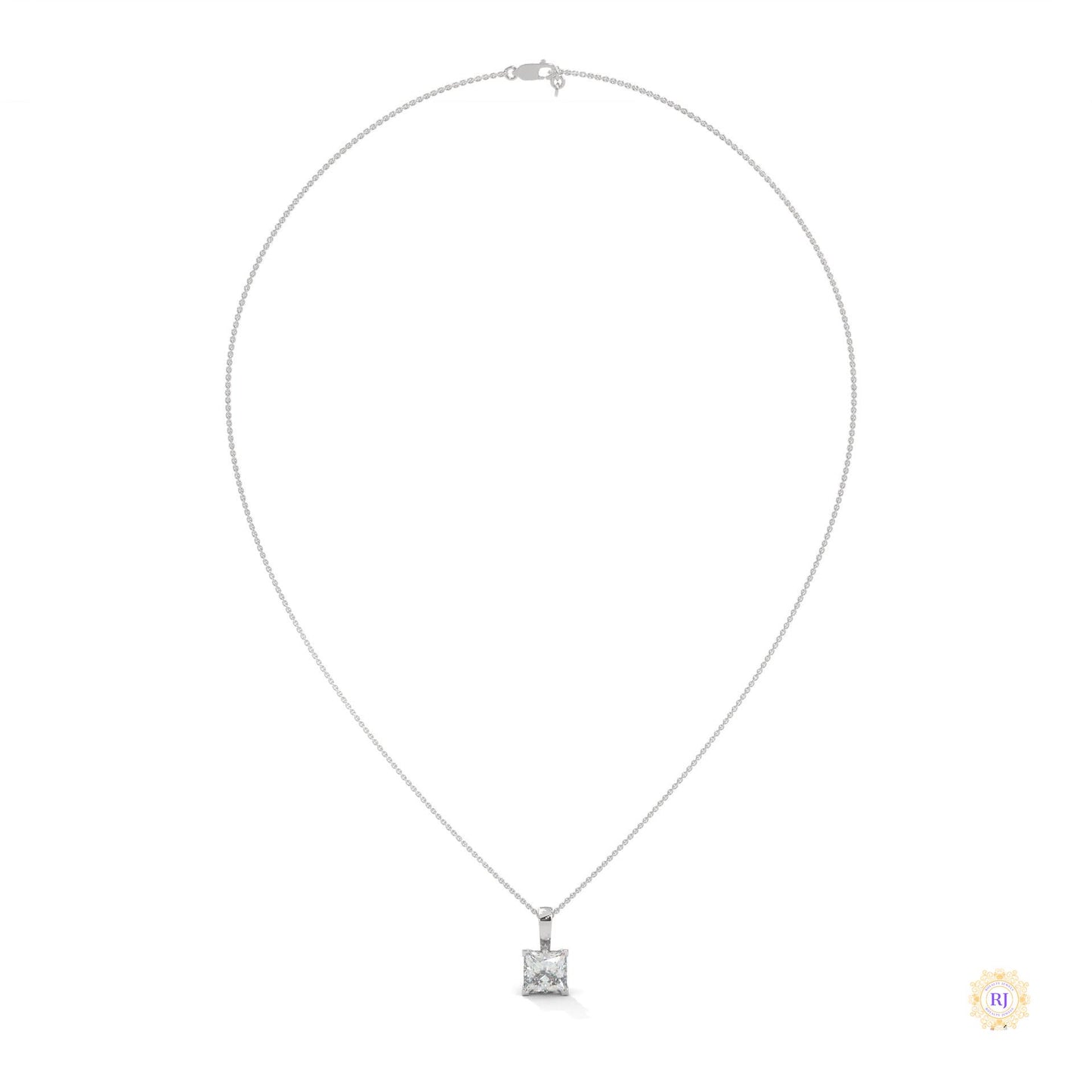 2 CT. Princess-Cut Lab Diamond Pendant