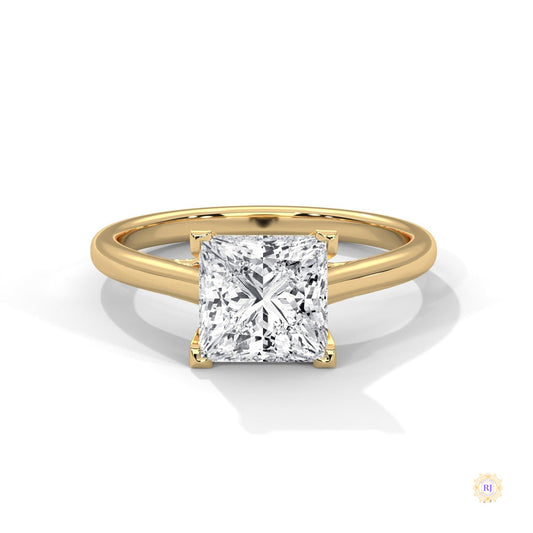 2 Ct. Princess-Cut Solitaire Lab Diamond Ring
