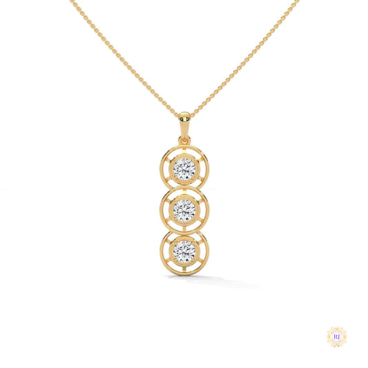 2.0 CT. Triple Diamond Drop Pendant