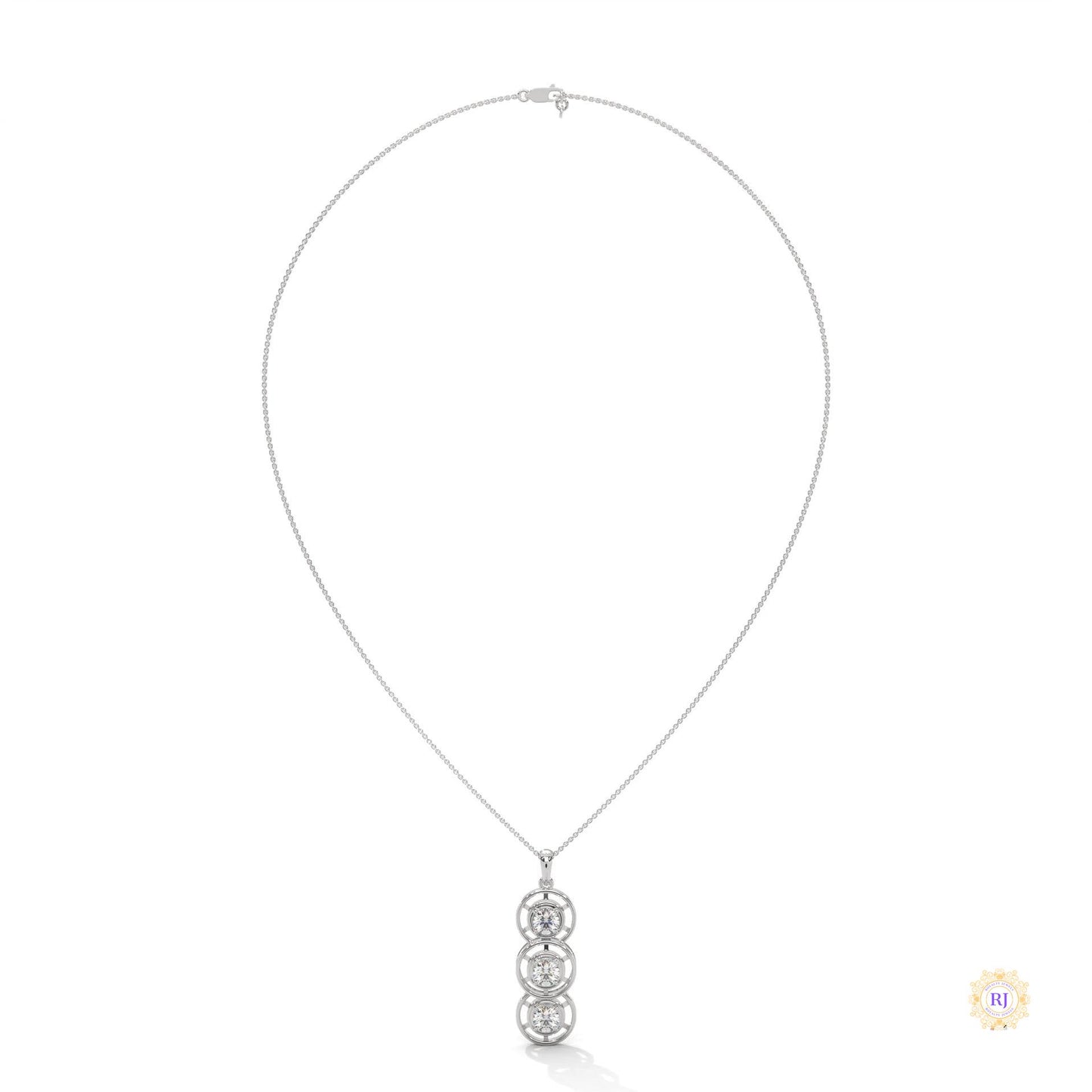 2.0 CT. Triple Diamond Drop Pendant
