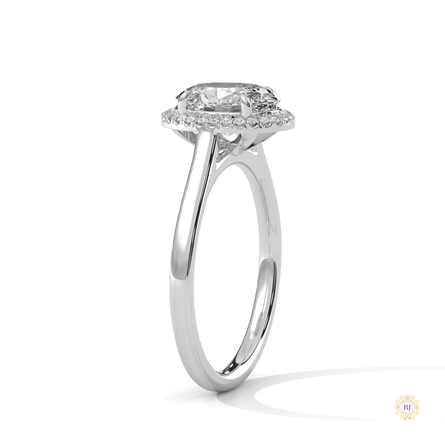 2.15 Ct. Oval Halo Lab Diamond Ring