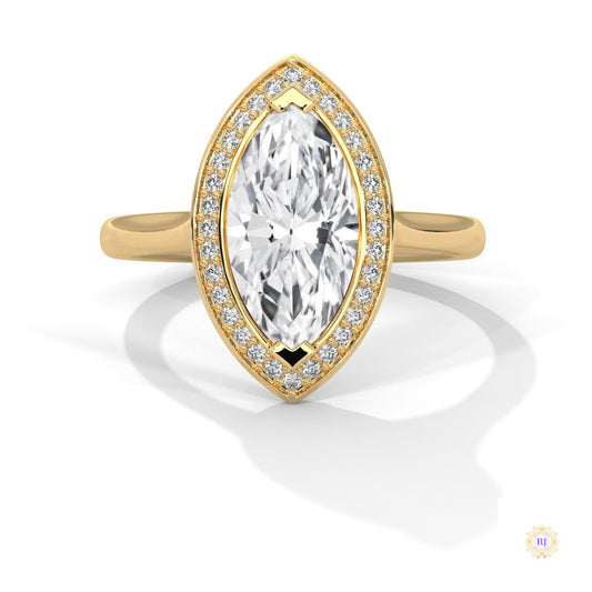 2.20 Ct. Marquise Halo Diamond Ring