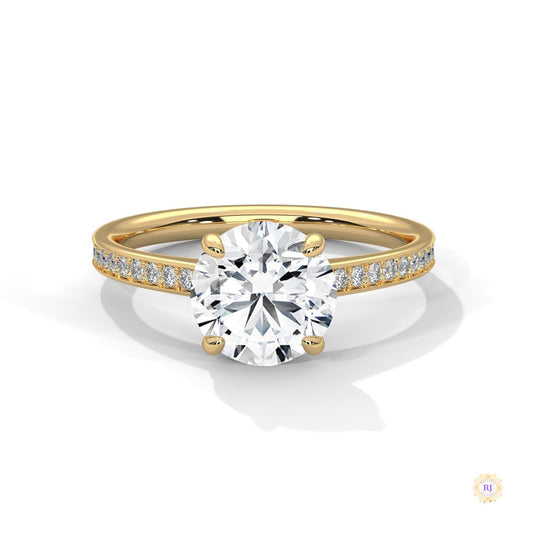 2.20 Ct. Round Lab Diamond Pavé Engagement Ring