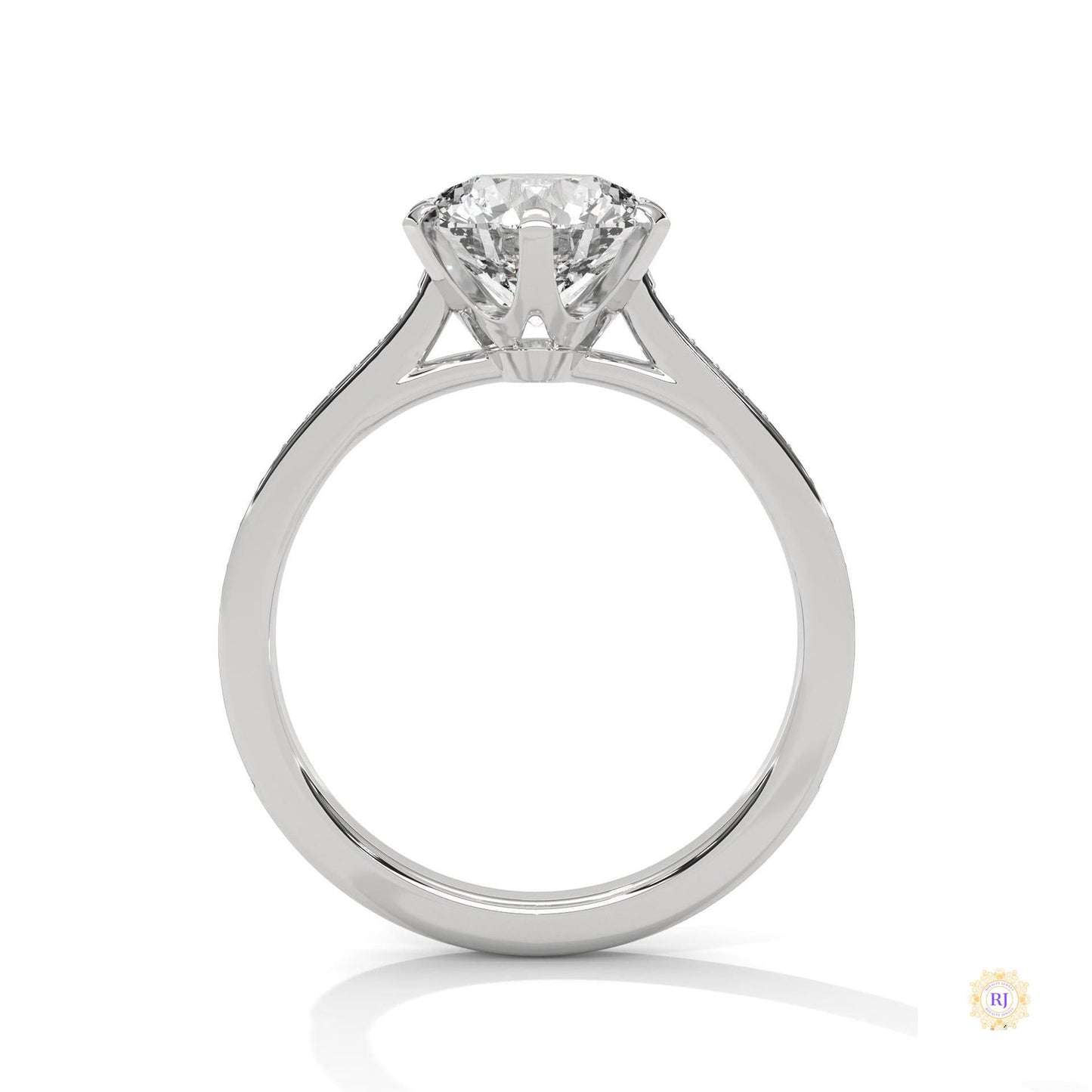 2.25 Ct. Pavé Solitaire Lab Diamond Engagement Ring