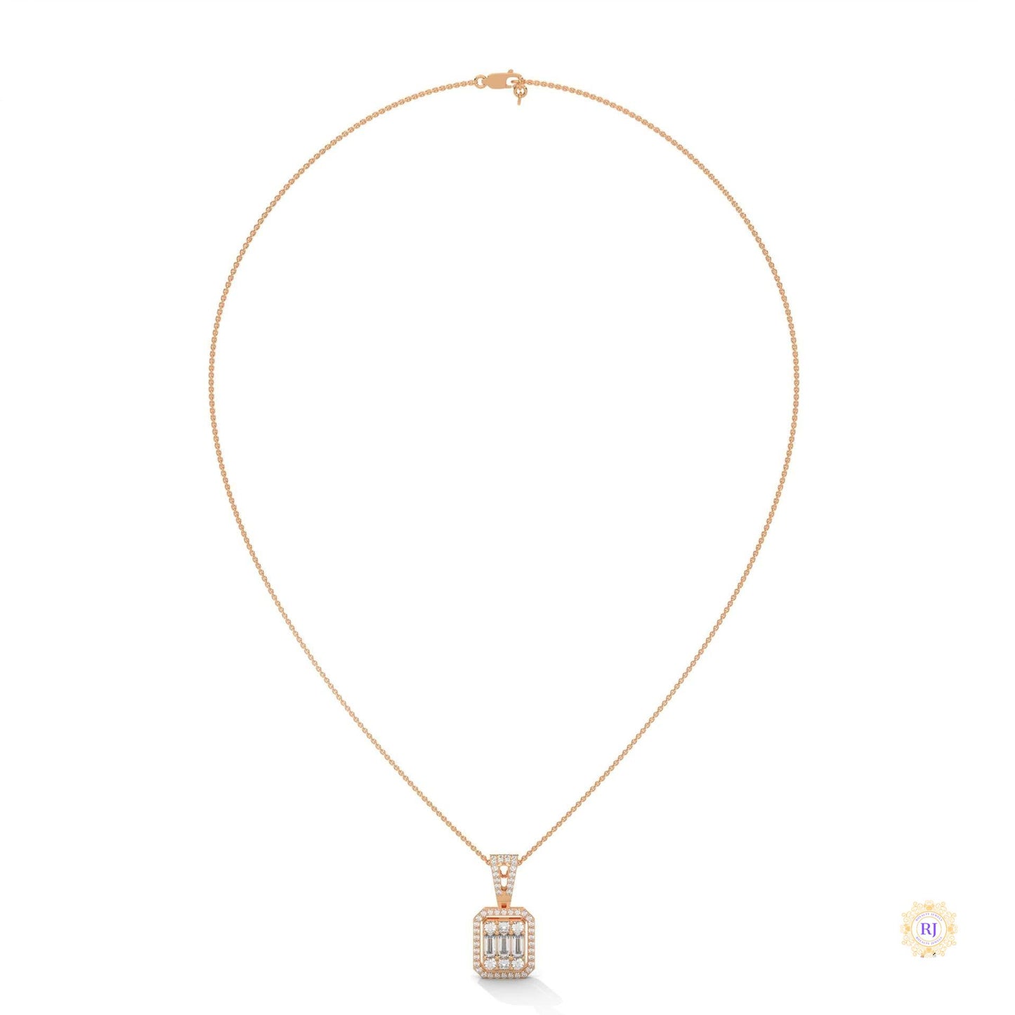 2.3 CT. Baguette & Round Diamond Pendant