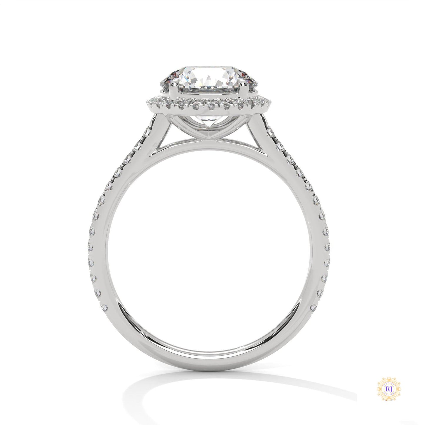 2.35 Ct. Round Halo Lab Diamond Engagement Ring
