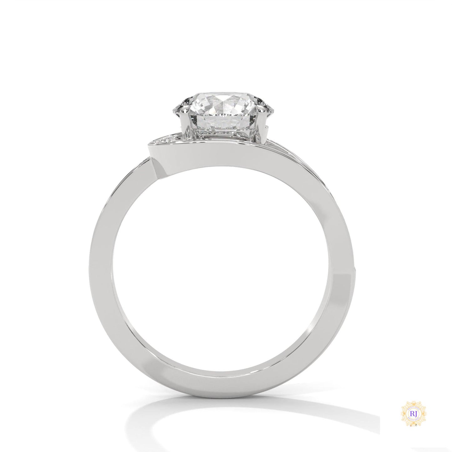 2.40 Ct. Twist Halo Lab Diamond Engagement Ring