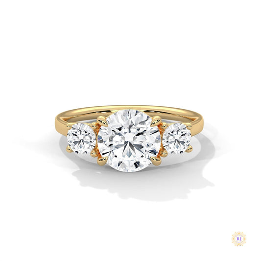 2.5 Ct. Three-Stone Lab Diamond Engagement Ring