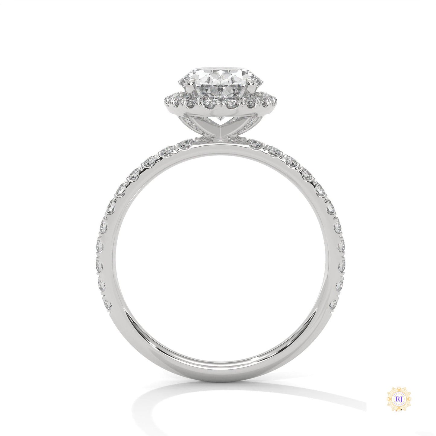 2.50 Ct. Oval Halo Lab Diamond Ring