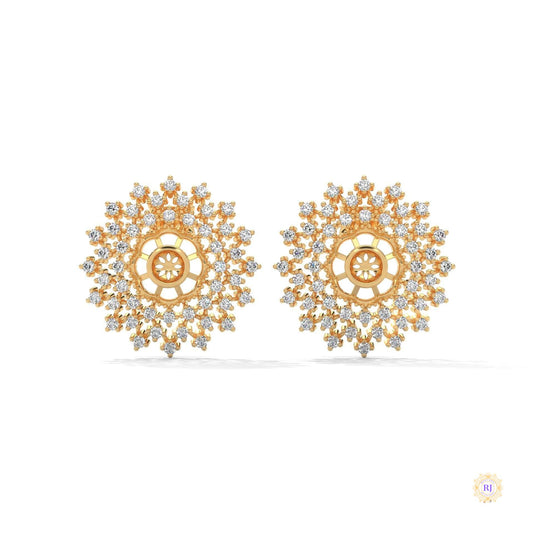 2.70 CT. Snowflake Diamond Cluster Earrings