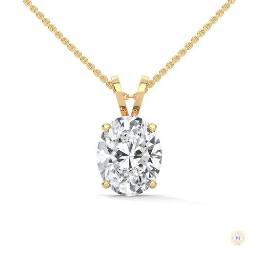 2.90 CT. Oval Lab Diamond Pendant Solitaire