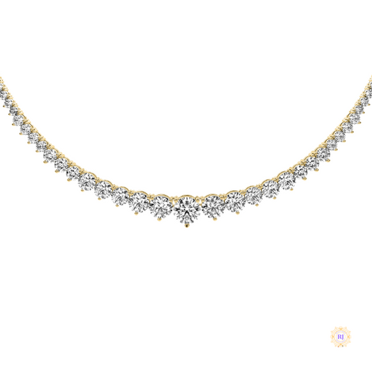 3-Prong graduated tennis necklace in 18 Inch