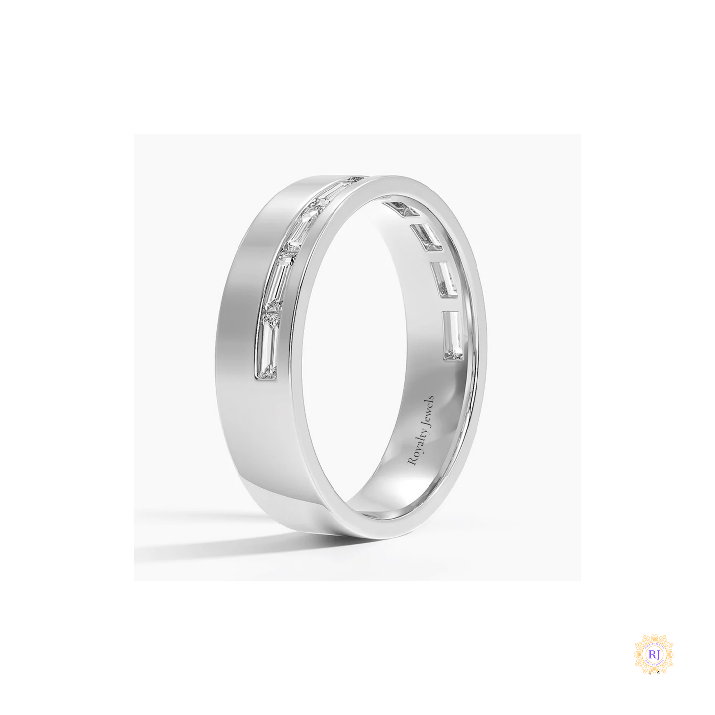 Baguette Lab Diamond Men's Eternity Band