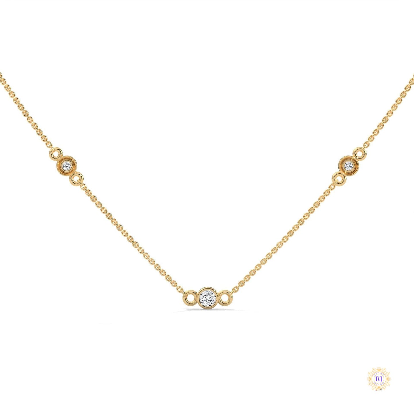 0.10 CT. Bezel Diamond Station Pendant