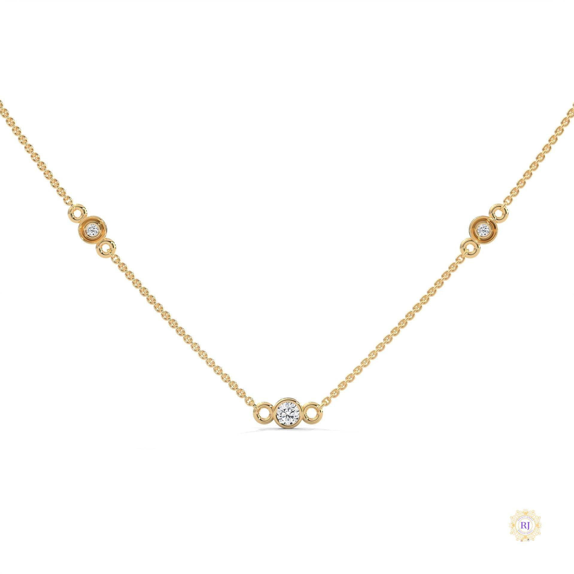 0.10 CT. Bezel Diamond Station Pendant