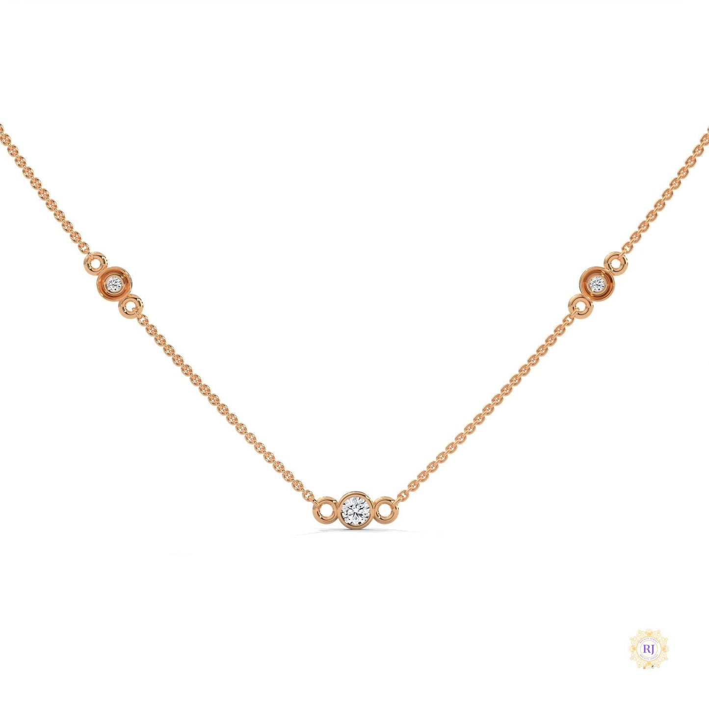 0.10 CT. Bezel Diamond Station Pendant