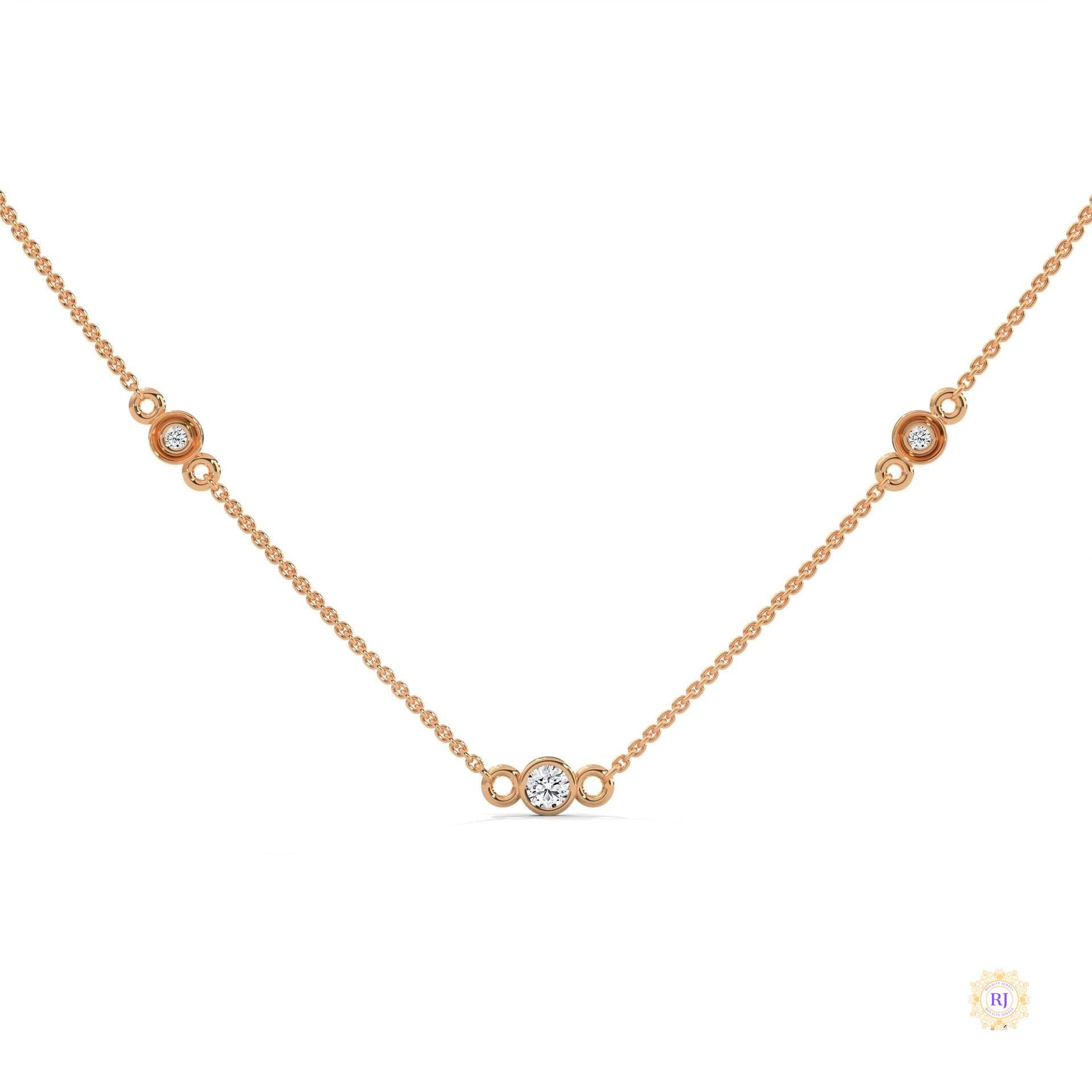 0.10 CT. Bezel Diamond Station Pendant