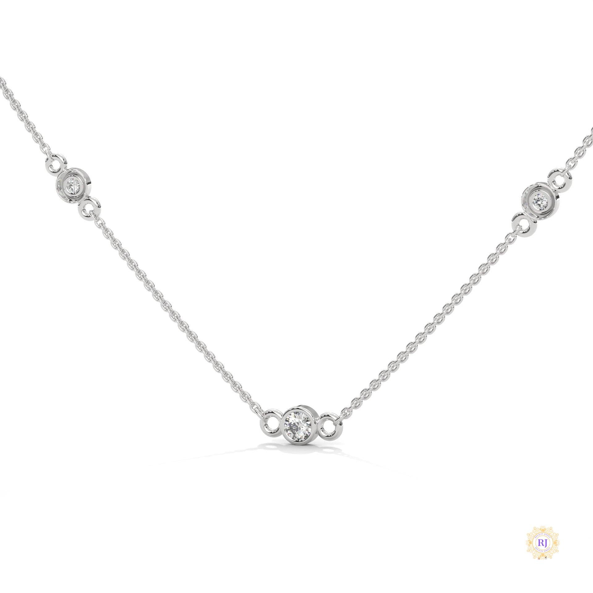 0.10 CT. Bezel Diamond Station Pendant
