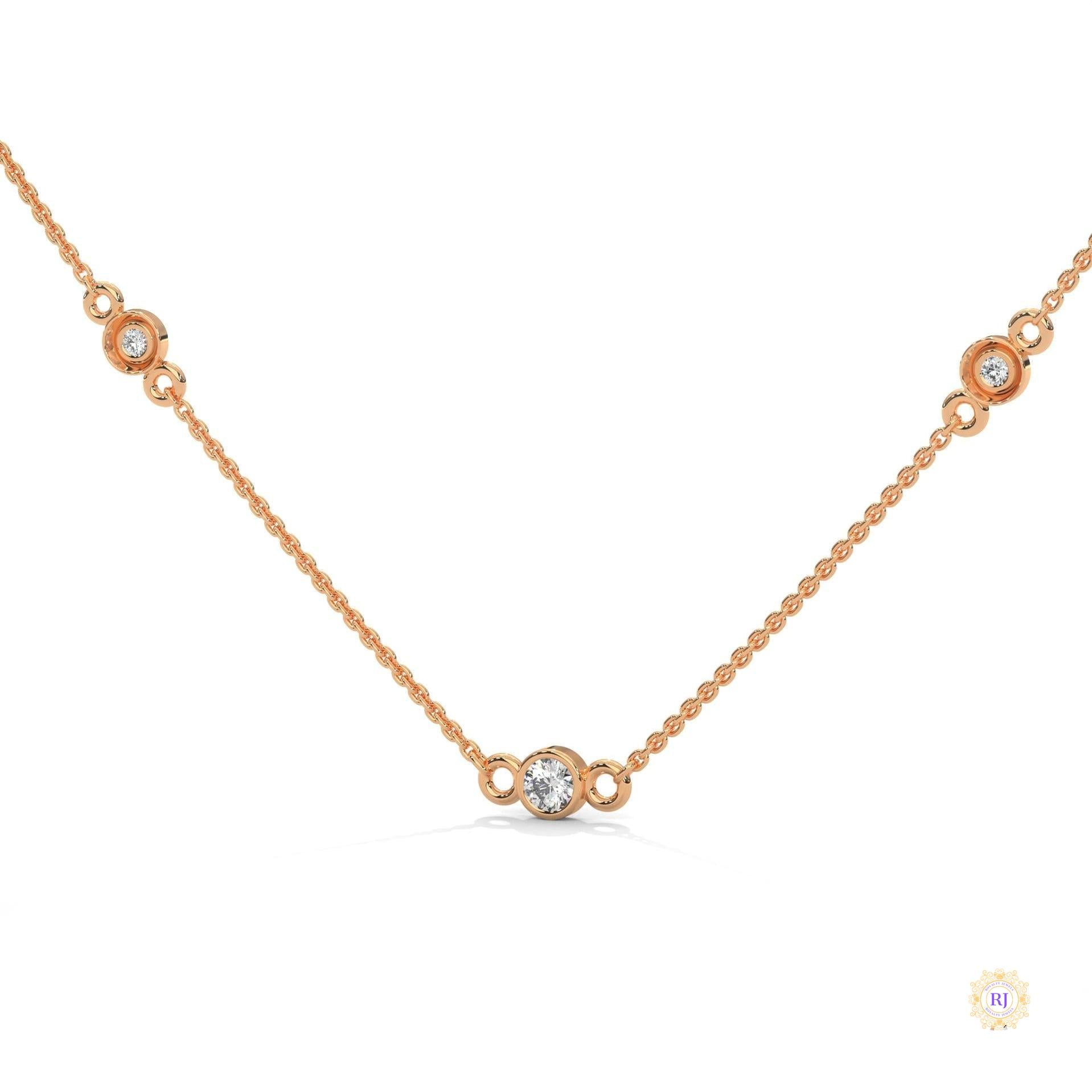 0.10 CT. Bezel Diamond Station Pendant